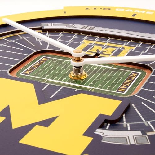 YouTheFan NCAA Michigan Wolverines StadiumView 3D Wall Clock