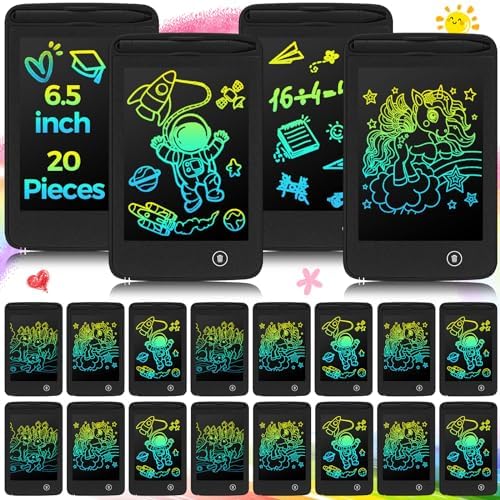 Zhehao 20 Pcs 6.5 Inch LCD Writing Tablet for Kids, Black