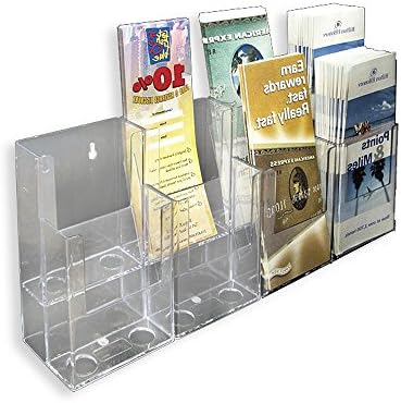 Azar Displays 252809 16.5" W x 3.75" D x 7" H 8-Pocket Tri-Fold Brochure Counter Display (2 Pack)