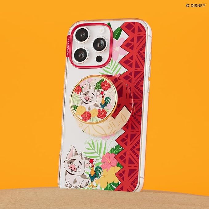 PopSockets Phone Grip for MagSafe, Magnetic Holder- Pua's Paradise | Removable, For Kindle / Android / iPhone, With Magnet, Disney, Mickey Mouse, Minnie, Enamel, Designs