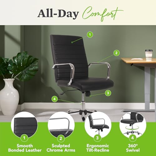 HON Sadie Executive Ergonomic Office Chair, Desk Chair Comfy, Black