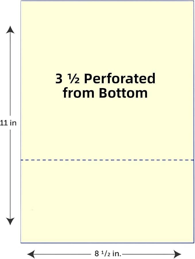 Limited Papers (TM) 8.5x11 Perforated Paper, 20/50 Pound, 75 GSM, Variety of Perforation Sizes and Colors, for Forms, Tickets, Postcards, Business Cards. (Grey, 2 up – 3.5” from bottom)