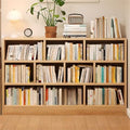 Lumber Organizer Shelf 3/4 Shelves, Lateral Filing or Vertical, Closed Back Floor-Standing Bookshelf Rack Bookcase Cabinet Tiered Shelf Grid Storage Unit Natural 55" L x 9" W x 41" H