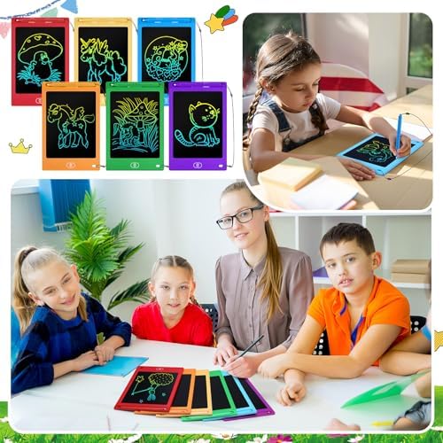 Zhehao 24 Pcs LCD Writing Tablet Kids Board, Bright Color, Round Style