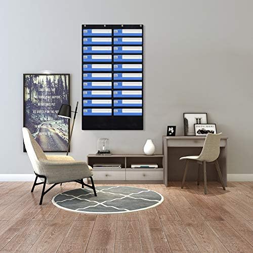 EAMAY Hanging File Folder Organizer Wall Mounted - 20 Pockets Wall File Folders, Office Supplies File Document Organizer Holder Pocket Chart for Offices, Classroom or Home Use