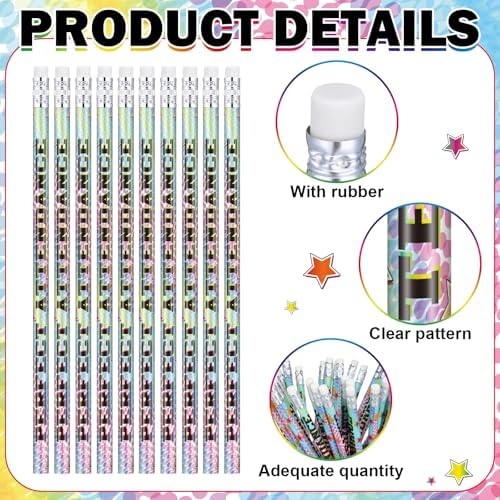 Tenceur 100 Pcs Perfect Attendance Pencils with Erasers Bulk 7.3 Inches Student Incentives Recognition Education Award Prize for Teacher School Classroom Reward Supplies