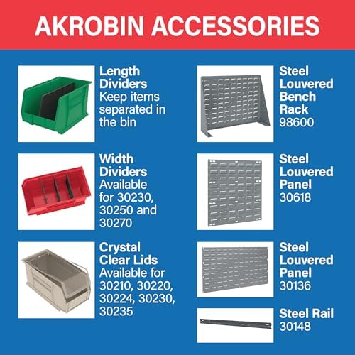 Akro-Mils 30210 AkroBins Plastic Storage Bins, 5"x4"x3", Yellow, 6-Pack