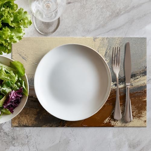 Batmerry Multicolored Modern Abstract Placemats,Artists Oil Paints Closeup Washable Linen Table Mats for Kitchen Table Double Insulation Decor Dining Set Indoor Outdoor 12X18 in Set of 4