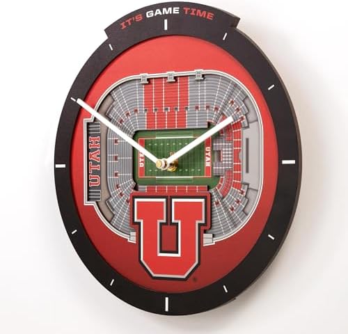 YouTheFan NCAA Utah Utes StadiumView 3D Wall Clock