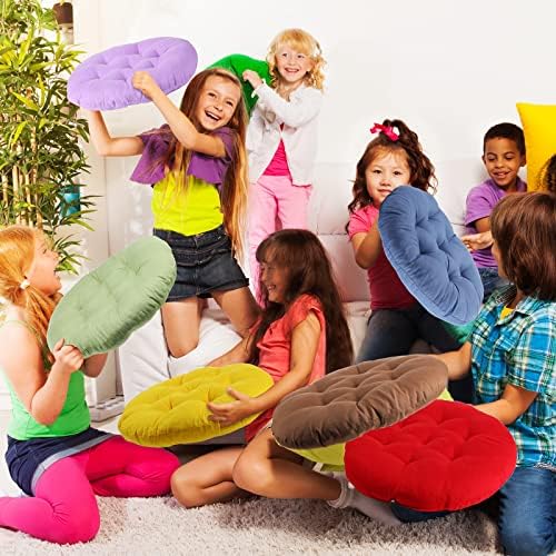 Fumete 12 Pcs Round Floor Pillows Cushions Seating 16 x 16 Inches Floor Round Cushions for Kids Toddlers Flexible Reading Chair Pillows for Classroom Home School Playing Supplies(Colorful)