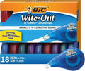 BIC Wite-Out EZ Correct Correction Tape, Tear-Resistant and No Dry Time, 18-Count in White (Pack of 9)