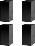 4 Pack Glossy Black Pedestal Box Acrylic Hollow Stand Art Presentation 12" x 12" x 32" One Piece No Lid Decor Weddings Flower Arrangement Display Cube Retail Merchandise Riser by Marketing Holders