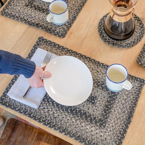 Homespice Flint Hill Jute Braided Placemats, Rect 13x19 Set of 4