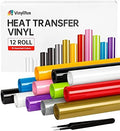 VinylRus Heat Transfer Vinyl Bundle, 12 Roll, 12" x 5ft