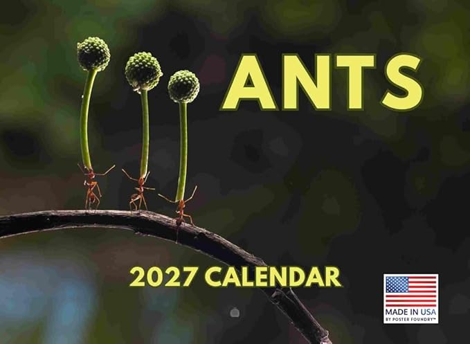 Ant Calendar 2027 Ants Monthly Wall Calender 12 Month