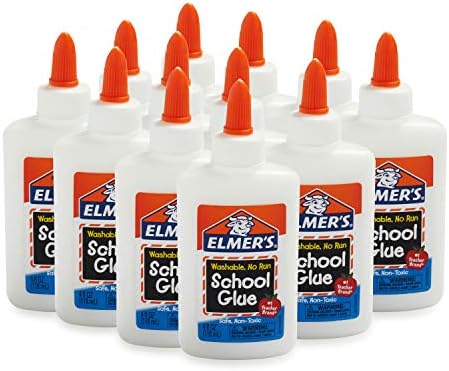 Childcraft Construction Paper, 9 x 12 Inches, Assorted Colors, 500 Sheets - 1465886 & Elmer's Liquid School Glue, Washable, 4 Ounces Each, 12 Count - Great for Making Slime
