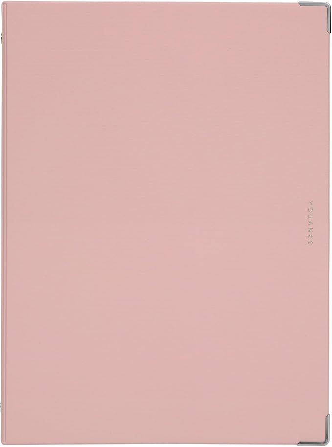 Maruman YOUANCE 26-Ring Binder, Holds 70 Sheets, B5 7.17"x10.12" Light Pink | Durable Vinyl Cover, Storage Pocket, Includes 10 3mm Graph Paper Sheets & Clear Sheet Protector, Made in Japan