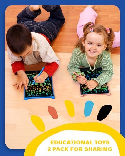 bravokids Toys Gifts for 3-6 Years Old Girls Boys, 3 Pack LCD Writing Tablet with 6 Stylus, 8.5 inch Colorful Doodle Board Drawing Pad for Age 3 4 5 6 7 8 Years Old Kids
