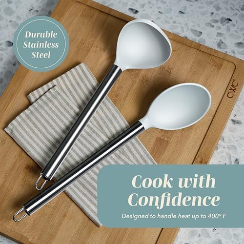 COOK WITH COLOR Silicone Cooking Utensils, Kitchen Utensil Set, Easy to Clean Silicone Kitchen Utensils, Cooking Utensils for Nonstick Cookware, Kitchen Gadgets Set, 10 Pieces, Teal