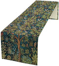 William Morris Floral Table Runner, Vintage Green Botanical Printed Table Runner for Home Kitchen Dining Table Decoration,13x70 Inch