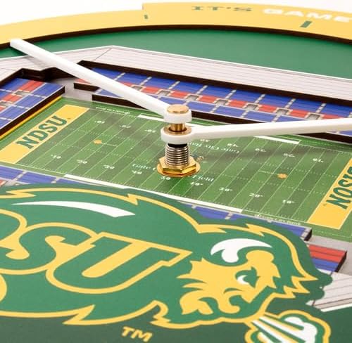 YouTheFan NCAA North Dakota State Bison StadiumView 3D Wall Clock
