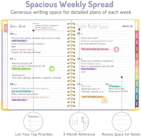 Forvencer Academic Planner 2026-2027, Weekly & Monthly Hardcover Planner A5