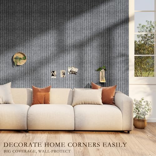 JBER Large Felt Bulletin Board 36" x 24", 6 Pack Felt Wall Tiles, Dark Gray