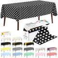 CXPSINC 54 Inch X 100 Feet Plastic Table Cover Roll Disposable Tablecloth with Slide Cutter for All Type/Shape Tables | Party, Banquet, Birthdays, Weddings(Black & White Dot, 100 Feet)