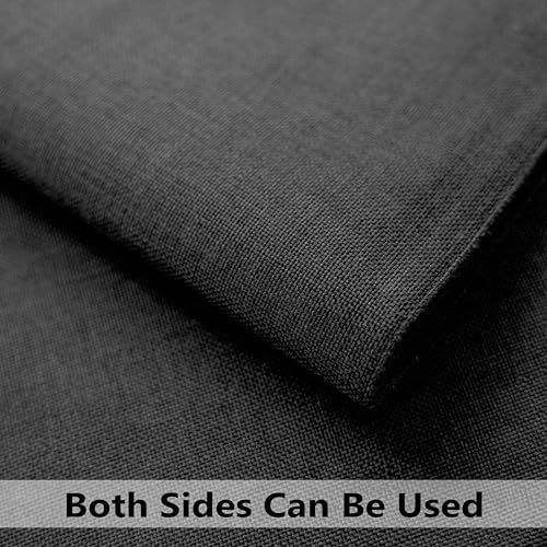 Demetex Cloth Placemats Set of 6 Black Stain Resistant Place Mats Oil Proof Washable Plate Mats for Dining Table Holiday Cafe Banquet, Black