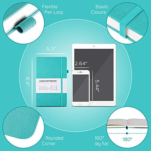 College Ruled Notebook, 7 Pack A5 Hardcover Lined Notebook for Work School