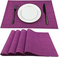 WAZAIGUR Placemats Crisscross Woven Vinyl Place Mats Set of 4 Purple