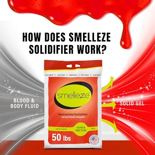 SMELLEZE Medical Waste Clean Up Deodorizer & Solidifier - 50 lb. Bag
