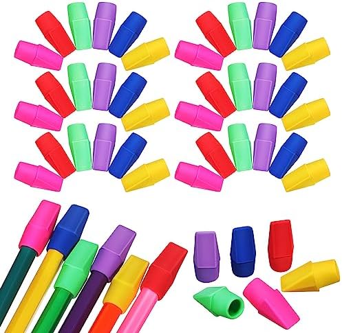 Ciieeo 120Pcs Pencil Top Erasers Bulk Pencil Cap Eraser Toppers for Classroom Office and Home Use Smudge-Free Precise Correction