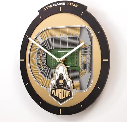 YouTheFan NCAA Purdue Boilermakers FB StadiumView 3D Wall Clock