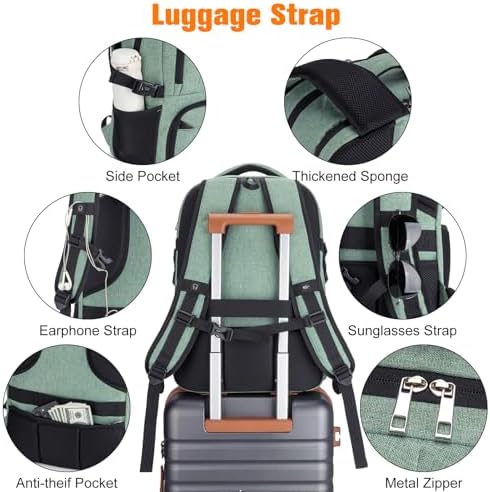 Insulated Lunch Backpack Fit 17" Laptop with Cooler Compartment