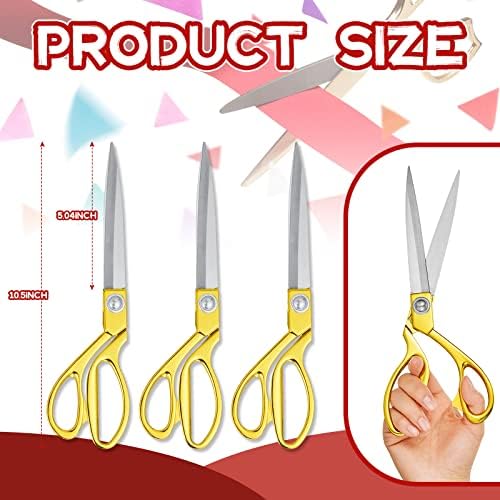 Amylove 3 Pcs 10.5'' Ribbon Cutting Scissors,Style1,Gold