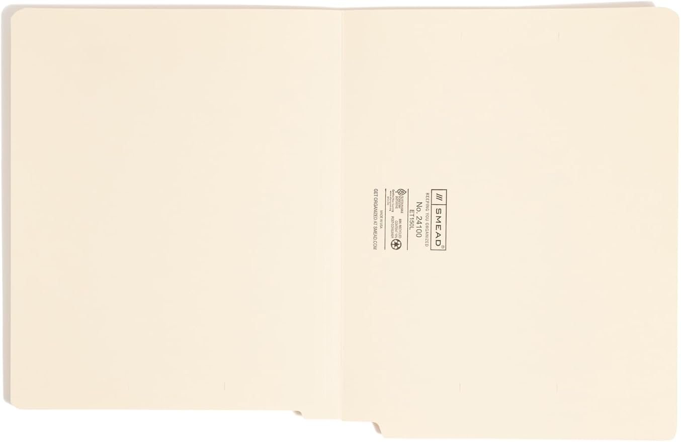 Smead End Tab File Folder, Straight-Cut Tab, Letter Size, Manila, 100 per Box (24100)