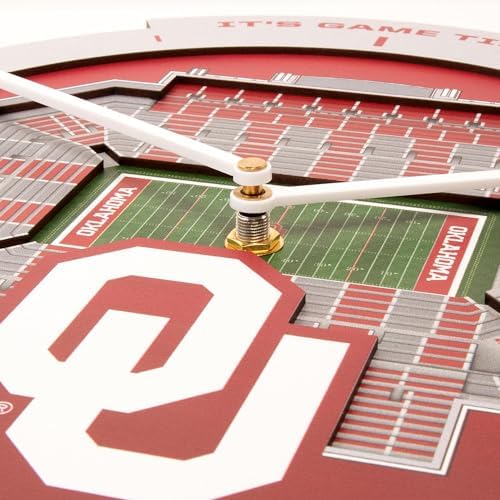 YouTheFan NCAA Oklahoma Sooners StadiumView 3D Wall Clock
