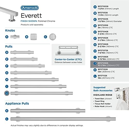 Amerock 10-1/16" Everett Polished Chrome Drawer Pull