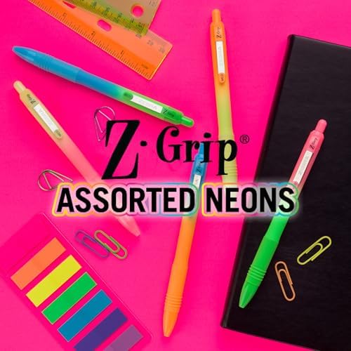 Zebra Pen Z-Grip Ombre Neon Retractable Ballpoint Pen, Black, 1.0mm, 18-Pk