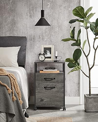 VASAGLE 2 Drawer File Cabinet, Rolling Printer Stand