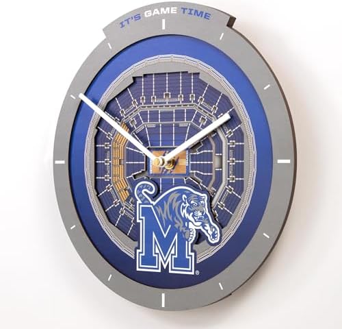 YouTheFan NCAA Memphis Tigers StadiumView 3D Wall Clock