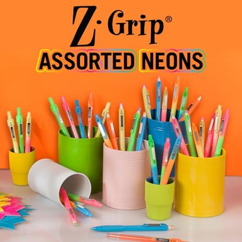Zebra Pen Z-Grip Mechanical Pencil, 0.7mm #2, Assorted Neon Barrels, 10-Pk