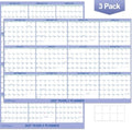 3 PC 24 x 36 2027 Wall Calendar 12 Month, Folded Wet & Dry Erasable Planner