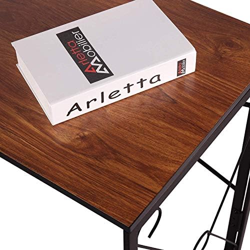 VECELO 59" L Shaped Computer Desk, Corner Computer Desk, Sturdy Home Office Computer Table for Small Space, Writing Desk, Larger Gaming Desk Workstation, Brown