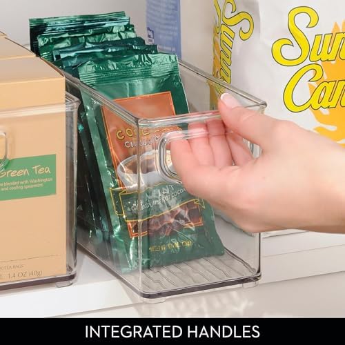 iDesign Plastic Stackable Pantry Bin, Set of 2, Clear