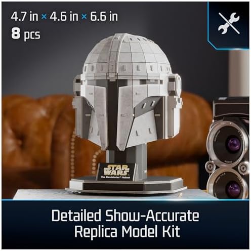 4D Build, Star Wars Mandalorian Helmet 3D Model Kit, Star Wars Collectibles & Desk Decor, Adult Puzzle, Building Toys, 3D Puzzles for Adults & Teens, 88 Pieces, Gift Ideas for Ages 12 & Up
