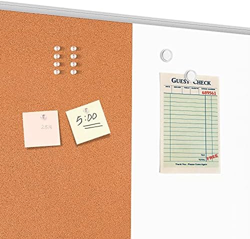 Amazon Basics Magnetic Dry Erase Whiteboard & Cork Board Combo, Wall Mounted for Home, Office and Classroom, Aluminum Frame, 36" x 24", White/Yellow