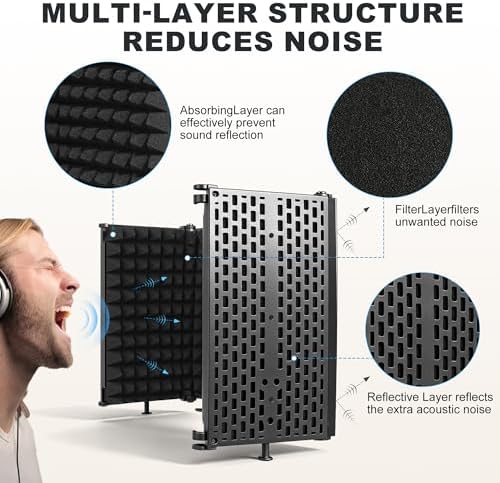 Microphone Stand With Isolation Shield,Recording Studio Equipment