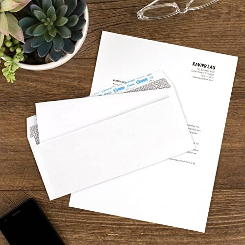 Mead #10 Envelopes, Letter Size, 4-1/8" x 9-1/2", Security Printed Lining for Privacy, Press-It Seal-It Self Adhesive Closure, Left Viewing Window Mailing Envelopes, 500 Count (742022) | (Pack of 5)